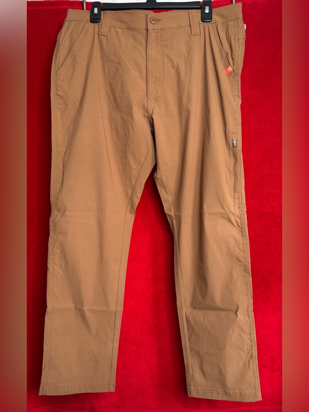 The American Outdoorsman Utility Hiking Pants Khaki Tan Stretch 34x30